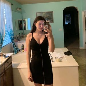 Black zip up dress